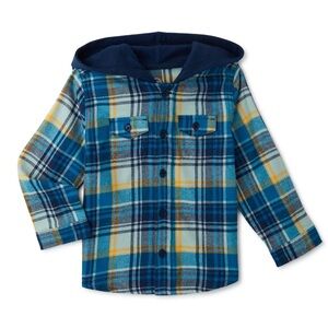 WONDER NATION • Boys Hooded Flannel Shirt Jacket